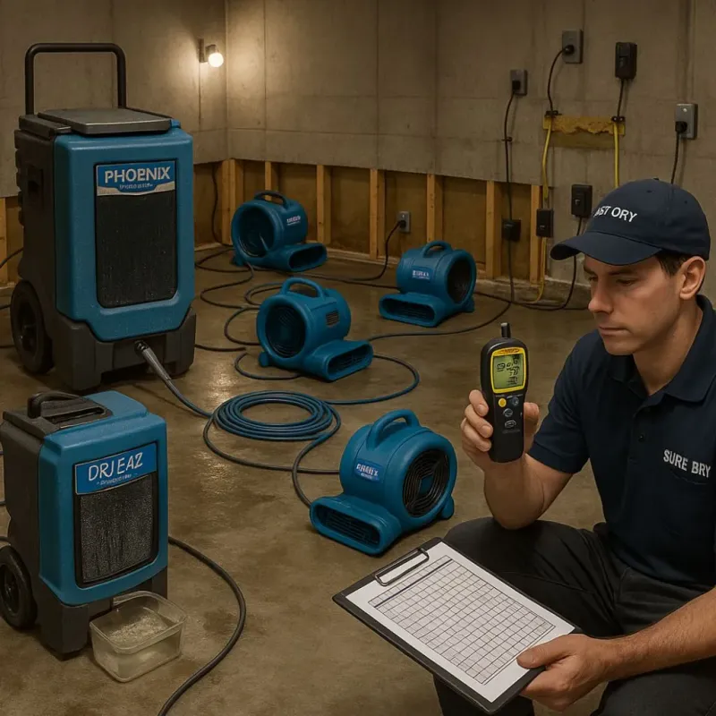 Structural Drying and Dehumidification process in Laurel, VA